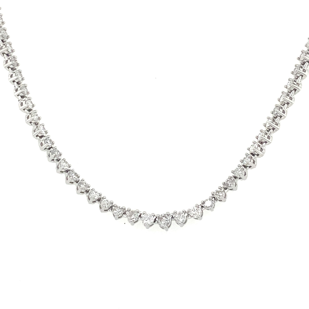 14k White Gold 3.50 CT Diamond Tennis Necklace, S15613