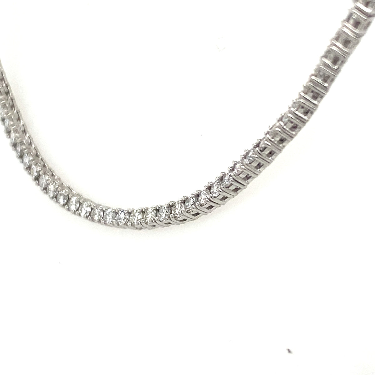 14K White Gold 8.00 CT Diamond Tennis Necklace, S107165