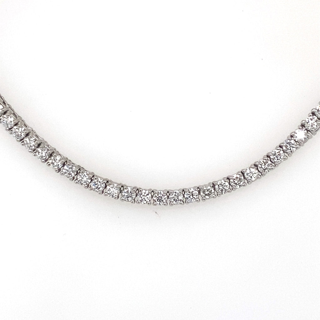 14K White Gold 8.00 CT Diamond Tennis Necklace, S107165
