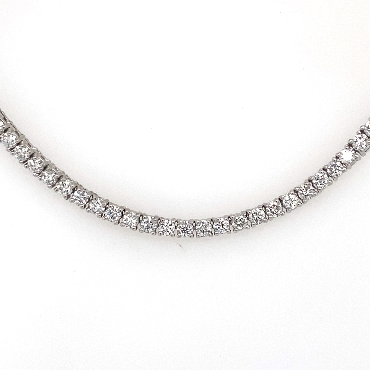 14K White Gold 8.00 CT Diamond Tennis Necklace, S107165