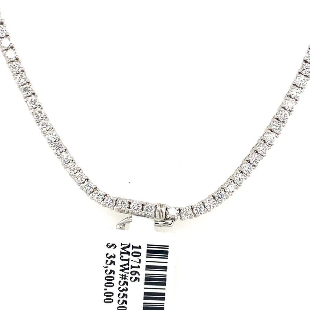 14K White Gold 8.00 CT Diamond Tennis Necklace, S107165