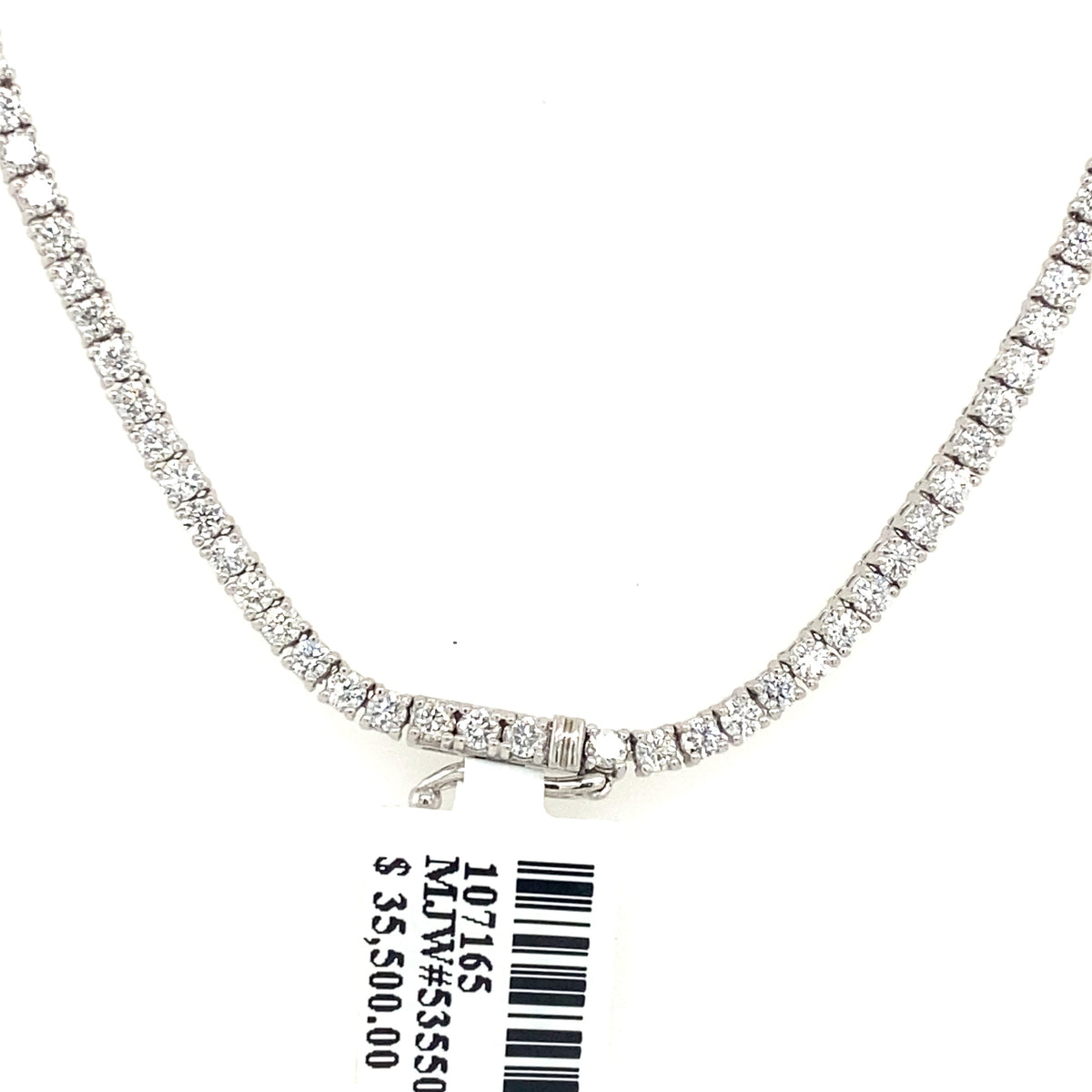 14K White Gold 8.00 CT Diamond Tennis Necklace, S107165