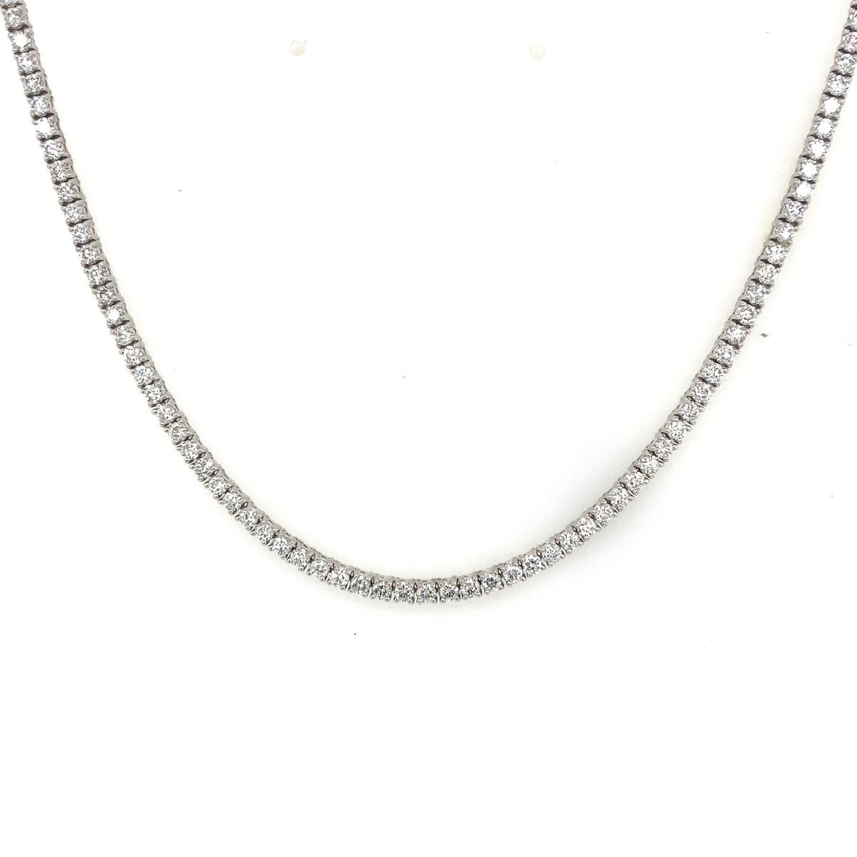 14K White Gold 8.00 CT Diamond Tennis Necklace, S107165
