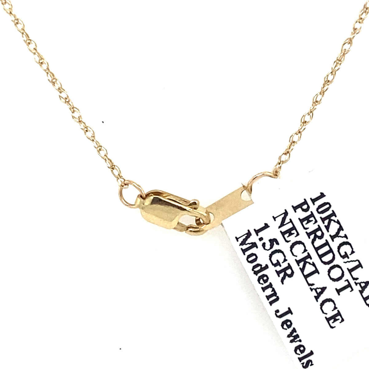 10k Yellow Gold Green Peridot Pendant Necklace, S15624