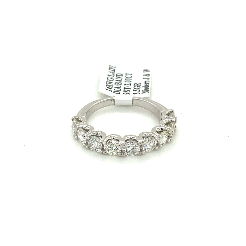 14k White Gold 2.00 CT Diamond Ladies Wedding Band