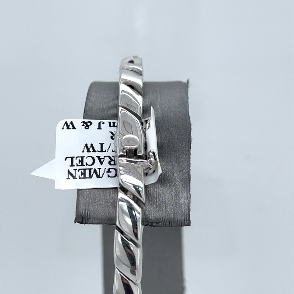 14k White Gold Men's Diamond Bracelet, S107208
