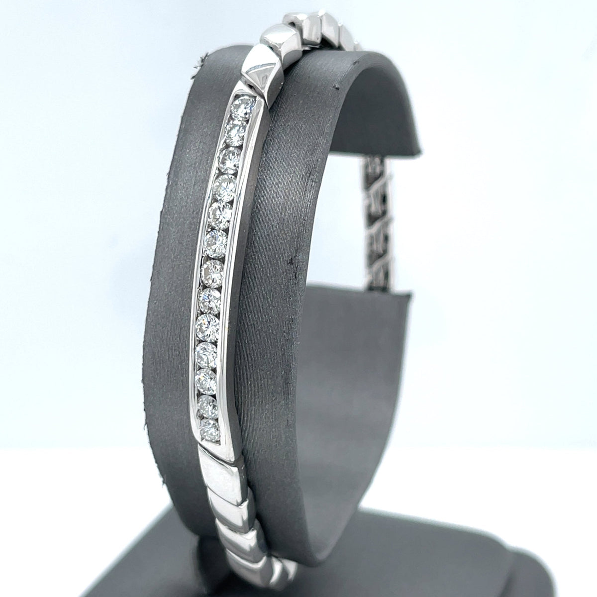 14k White Gold Men's Diamond Bracelet, S107208