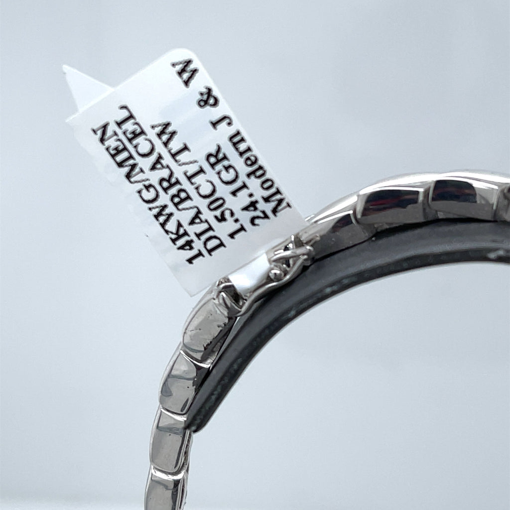 14k White Gold Men's Diamond Bracelet, S107208