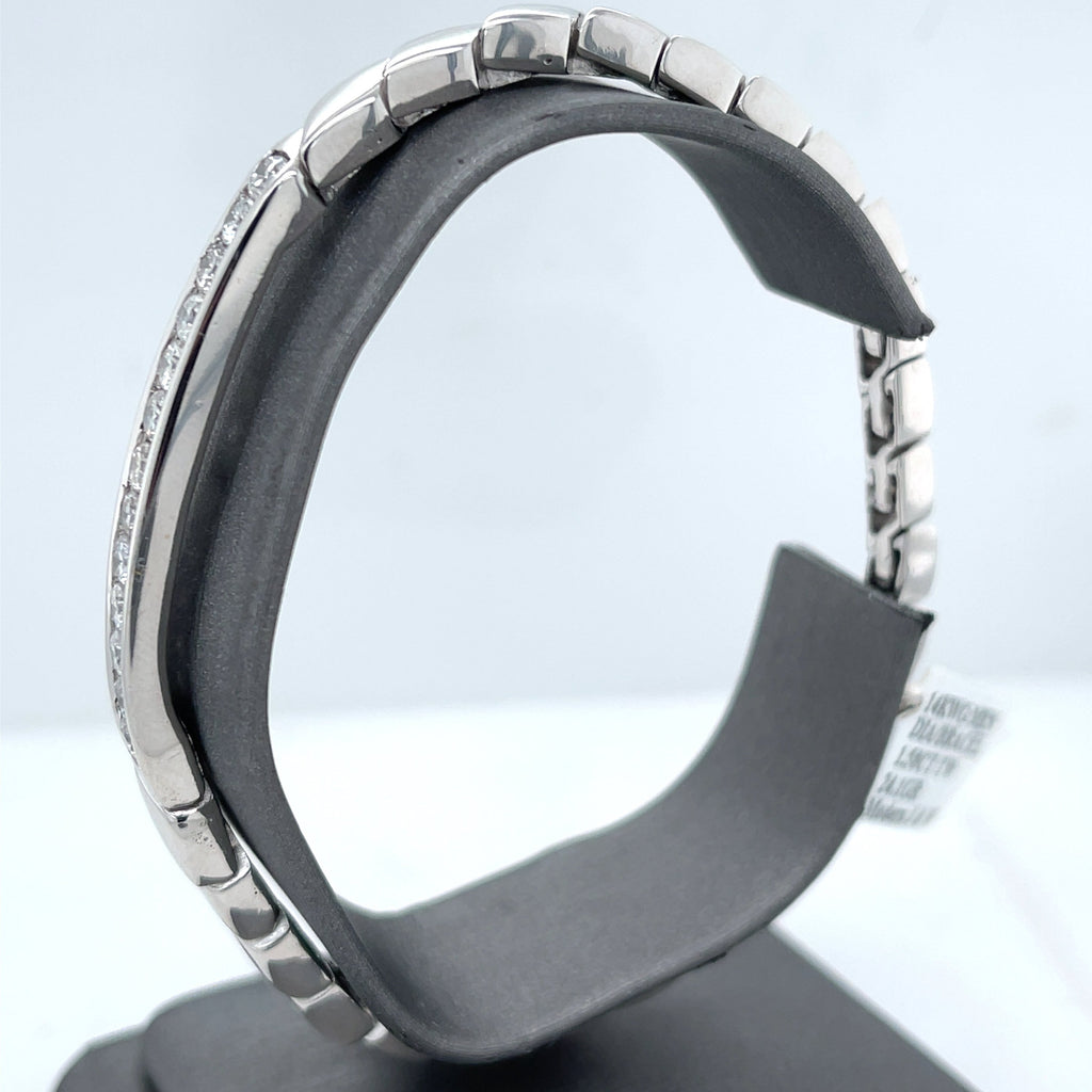 14k White Gold Men's Diamond Bracelet, S107208