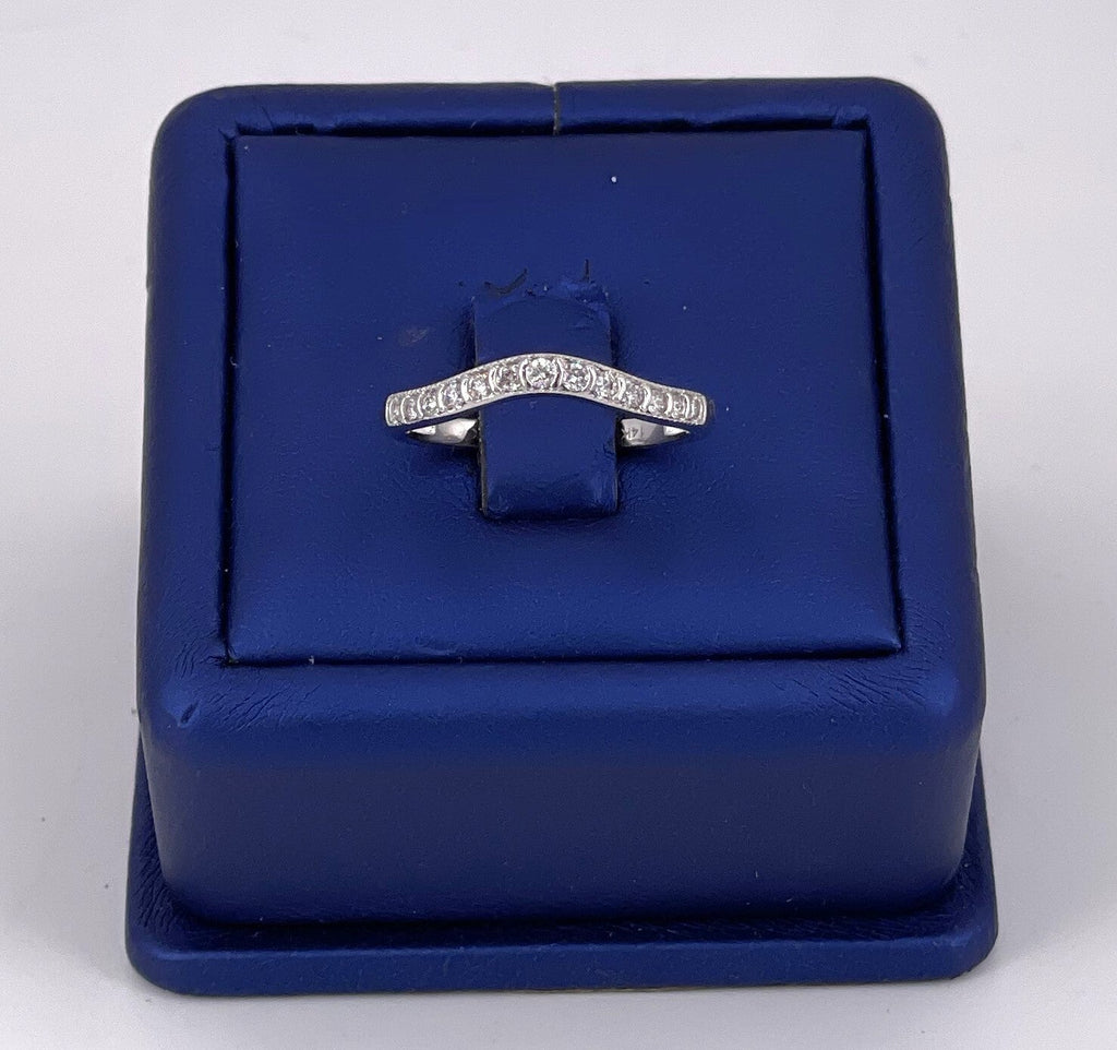 14K White Gold 0.35 CT Diamond Ladies Curve Band