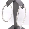 14k White Gold 6.50 CT Diamond Inside Out Hoop Earrings