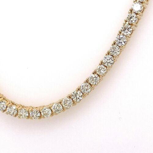 14k Yellow Gold 28.50 CT Diamond Tennis Necklace, 66.7gm, 22"
