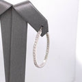 14k White Gold 1.50 CT Diamond Inside Out Hoop Earrings, 6.8gm, 1.25",