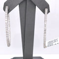 14K White Gold 6.00 CT Diamond Inside Out Hoop Earrings, 18.0 gm