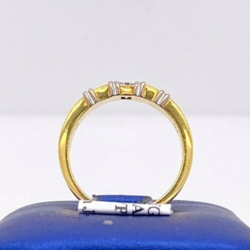 18k Two Tone Gold 0.16 CT Princess Cut Diamond Ladies Band, 5.2gm