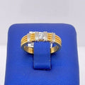 18k Two Tone Gold 0.16 CT Princess Cut Diamond Ladies Band, 5.2gm