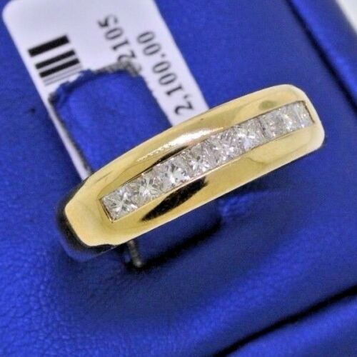 14k Yellow Gold 0.75 Princess Cut Diamond Men's Band, 4.4gm, Size 10