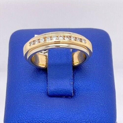 14k Two Tone Gold 0.25 CT Diamond Band, 9 g, Size 7