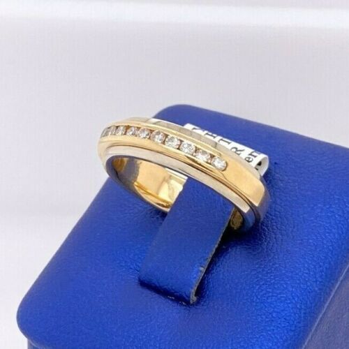 14k Two Tone Gold 0.25 CT Diamond Band, 9 g, Size 7