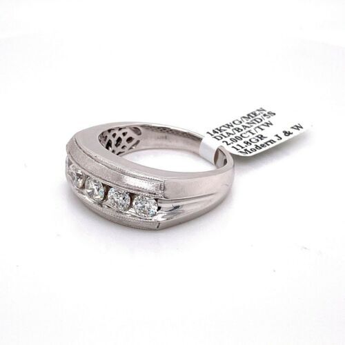 14k White Gold 2.00 CT Diamond Men's Band, 11.8gm, Size 12,
