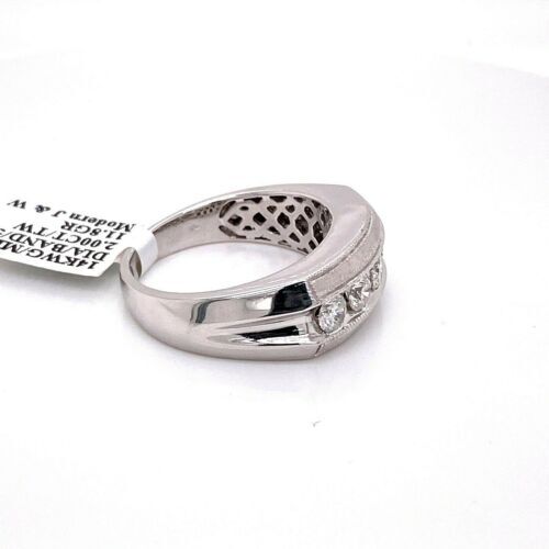 14k White Gold 2.00 CT Diamond Men's Band, 11.8gm, Size 12,