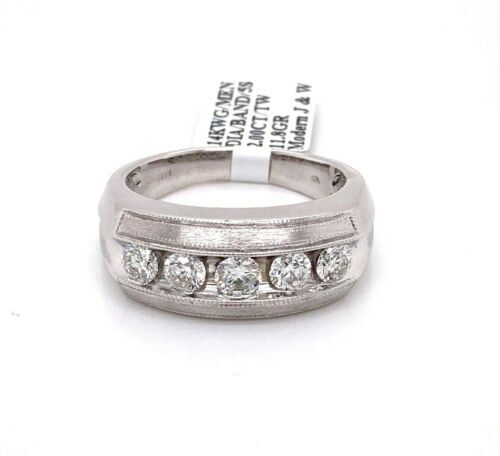 14k White Gold 2.00 CT Diamond Men's Band, 11.8gm, Size 12,