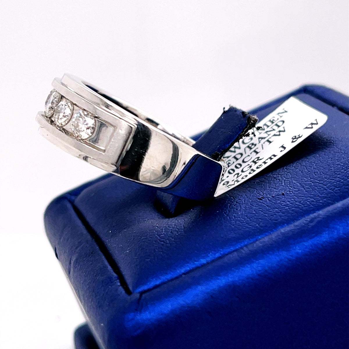 14k White Gold 1.00 CT Diamond Men's Wedding Band, 9.2g, Size 11.5