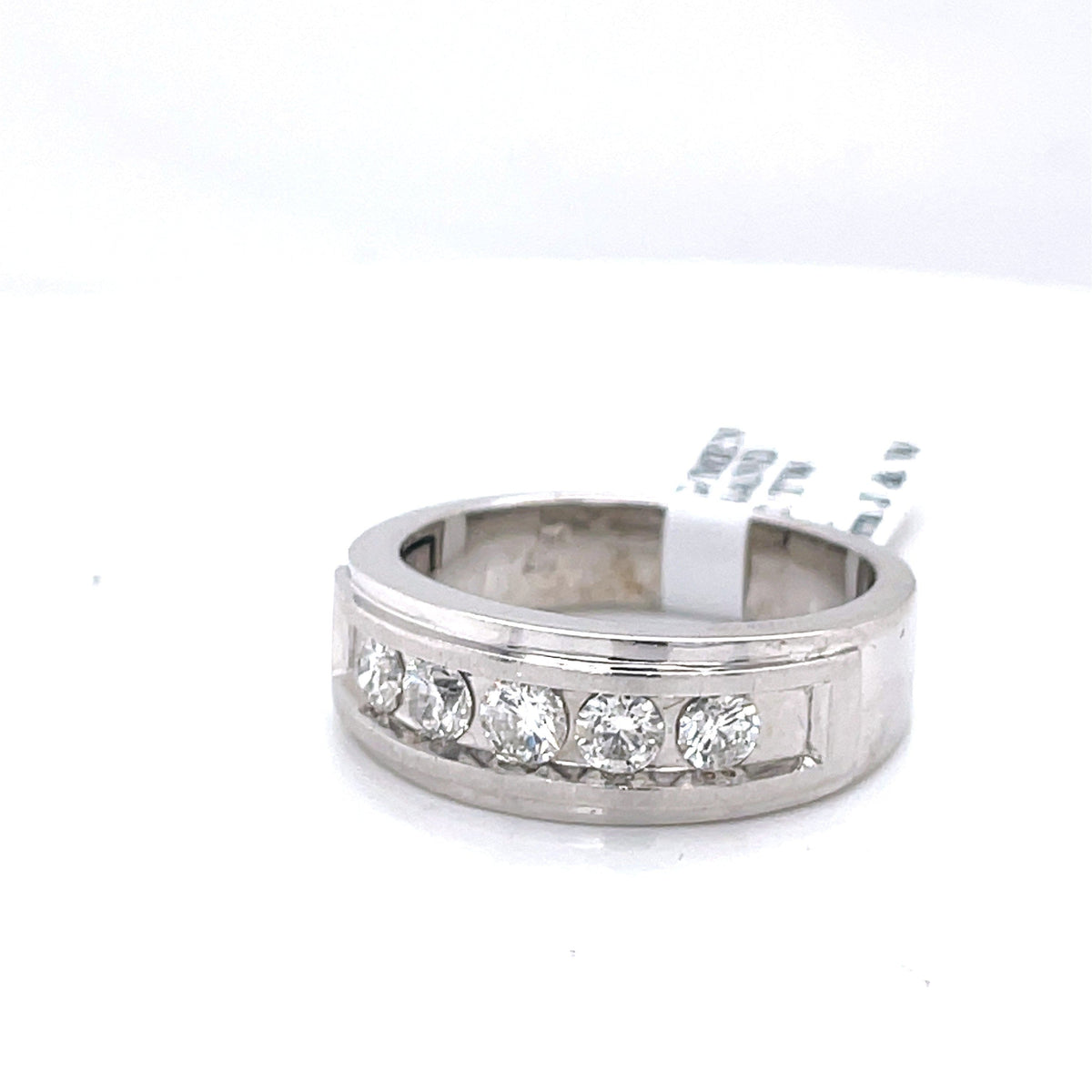 14k White Gold 1.00 CT Diamond Men's Wedding Band, 9.2g, Size 11.5