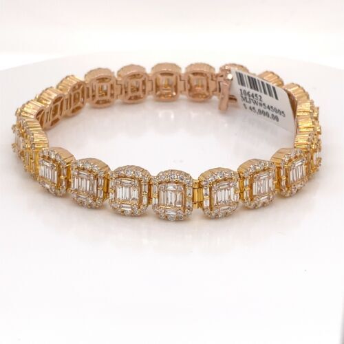 14k Rose Gold 11.00 Ct diamond Tennis Bracelet, 34.1g, 7.5"