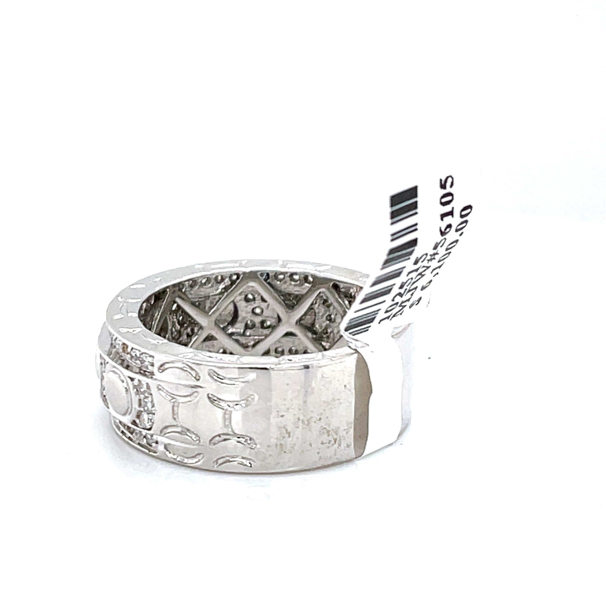 14k White Gold 1.00 CT Diamond Men's Wedding Band, 14.4g, Size 10