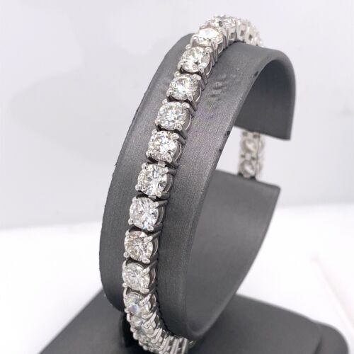 14k White Gold 17.60 CT Diamond Tennis Bracelet, 24.2g, 7", S15187
