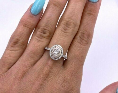 14k Two Tone Gold 1.50 CT Diamond Oval Shape Engagement Ring 3.6g Size 7
