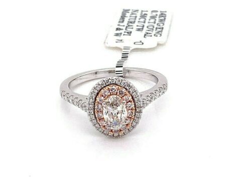14k Two Tone Gold 1.50 CT Diamond Oval Shape Engagement Ring 3.6g Size 7