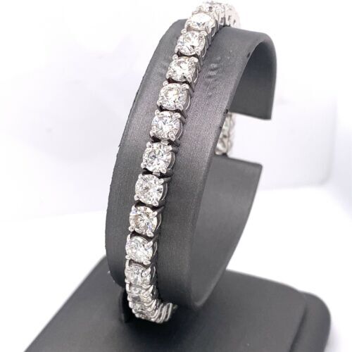 14k White Gold 17.60 CT Diamond Tennis Bracelet, 24.2g, 7", S15187