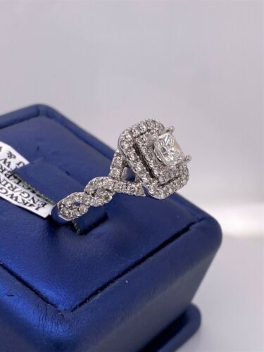 14k White Gold 2.00 CT Diamond Princess Engagement Ring, 6.5g, Size 6.5