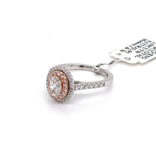 14k Two Tone Gold 1.50 CT Diamond Oval Shape Engagement Ring 3.6g Size 7