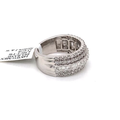14k White Gold 4.50 CT Diamond Men's Band, 13.6g, Size 11