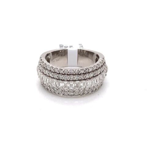 14k White Gold 4.50 CT Diamond Men's Band, 13.6g, Size 11