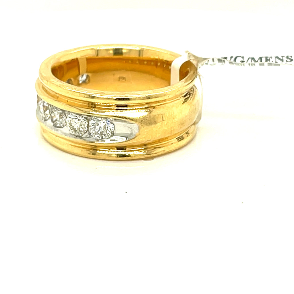 14k Yellow Gold 2.50 CT Diamond Men's Wedding Band, 19.7g, Size 10.25