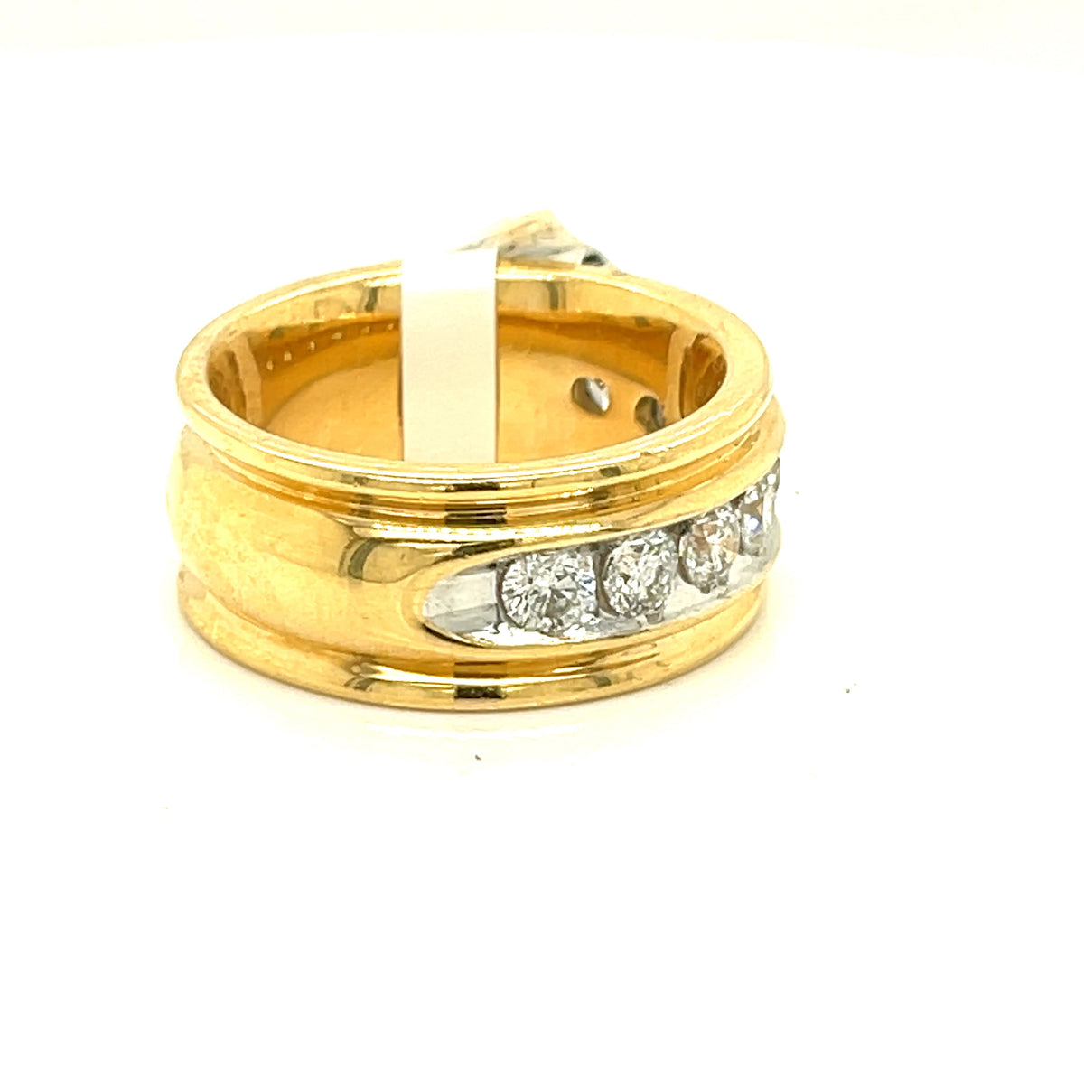 14k Yellow Gold 2.50 CT Diamond Men's Wedding Band, 19.7g, Size 10.25