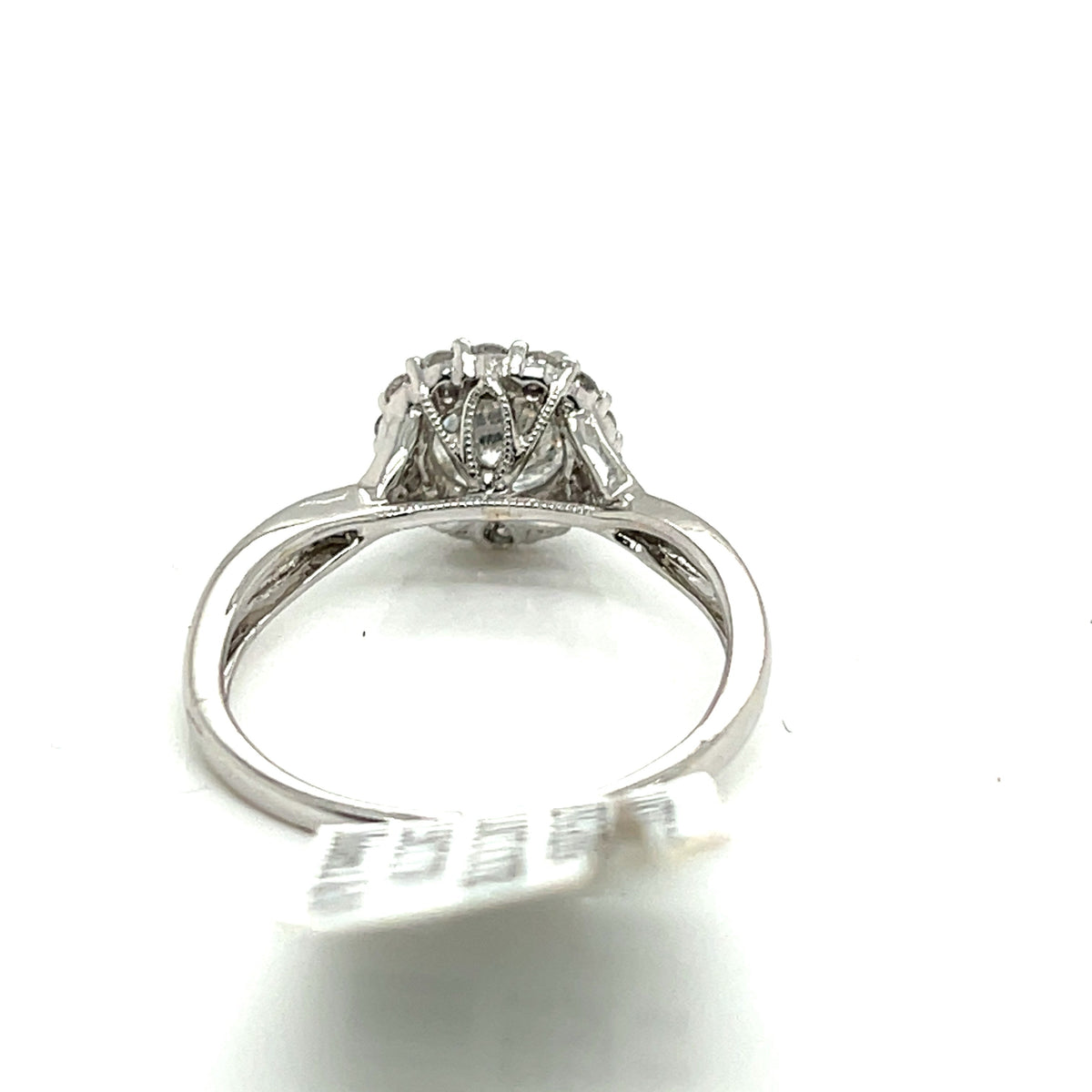 14k White Gold 1.50 CT Diamond Halo Engagement Ring, 2.5gm, Size 6.5