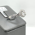 14k White Gold 1.50 CT Diamond Halo Engagement Ring, 2.5gm, Size 6.5