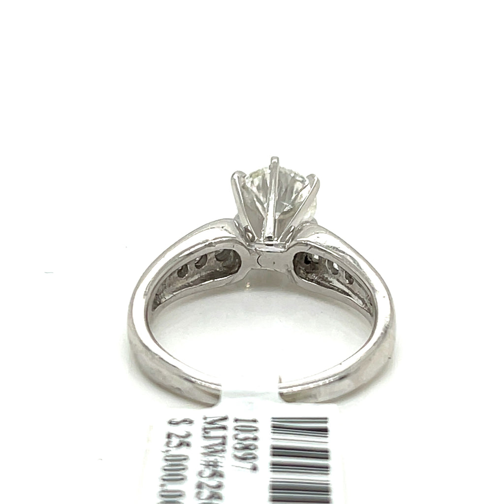 Platinum 1.35 CT Fancy  Diamond Engagement Ring, 7.0 gm, Size 5