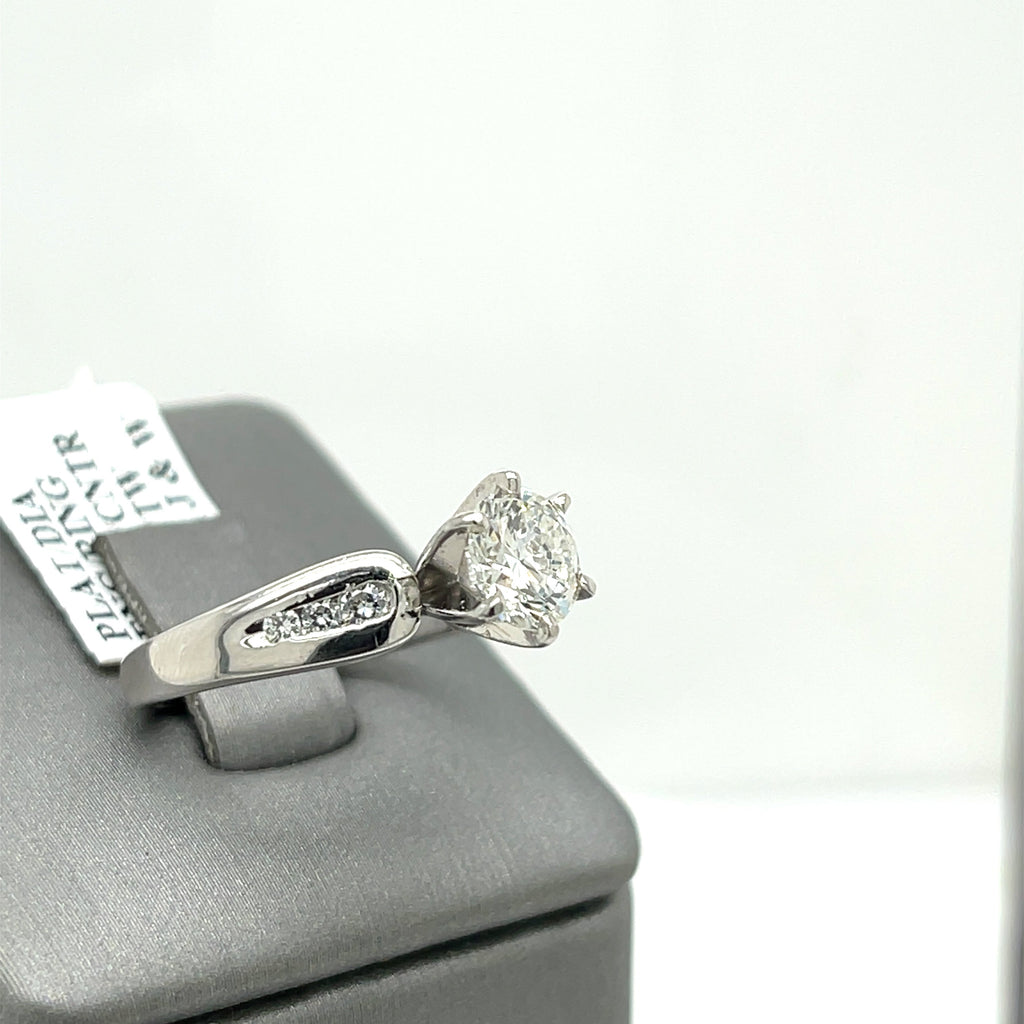Platinum 1.35 CT Fancy  Diamond Engagement Ring, 7.0 gm, Size 5