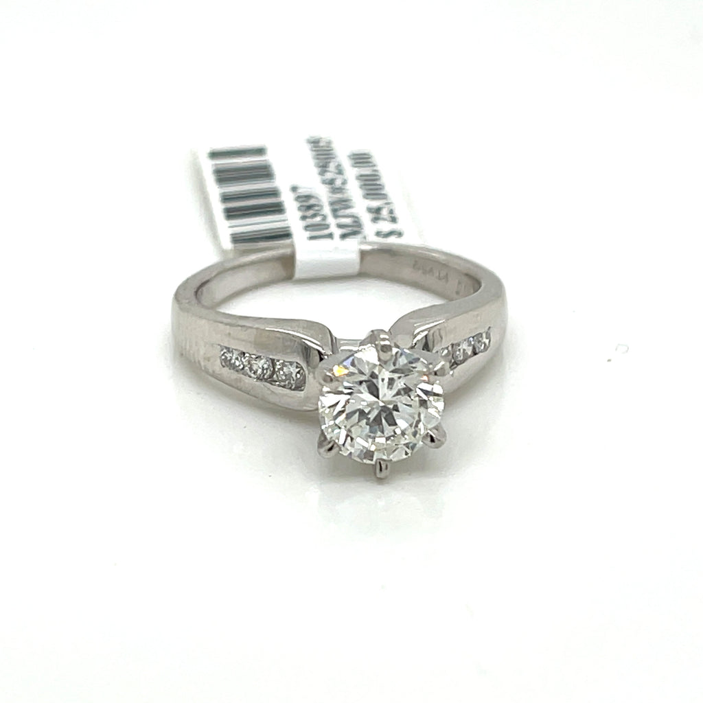 Platinum 1.35 CT Fancy  Diamond Engagement Ring, 7.0 gm, Size 5