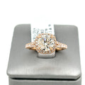 14k Rose Gold 2.30 CT Diamond Halo Engagement Ring, 3.8gm, Size 6.5