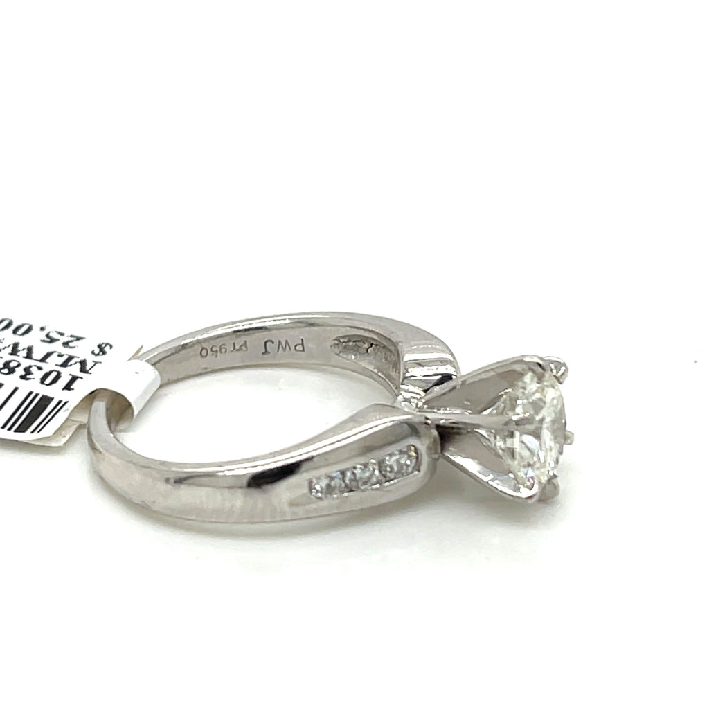 Platinum 1.35 CT Fancy  Diamond Engagement Ring, 7.0 gm, Size 5