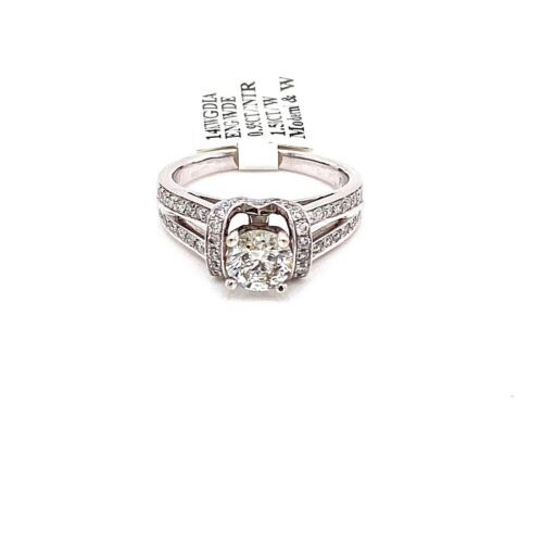 14k White Gold 1.50 CT Diamond Engagement Ring, 4.5gm, Size 7