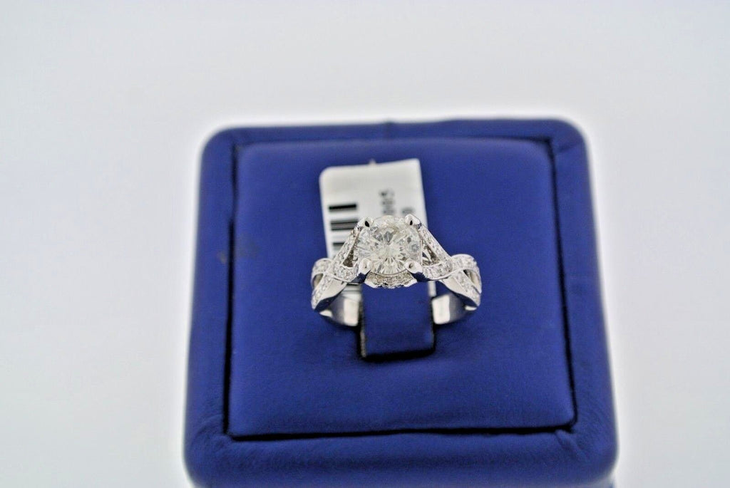 14k White Gold 2.50 CT Diamond Engagement Ring, Size 6.25, 4.6gm