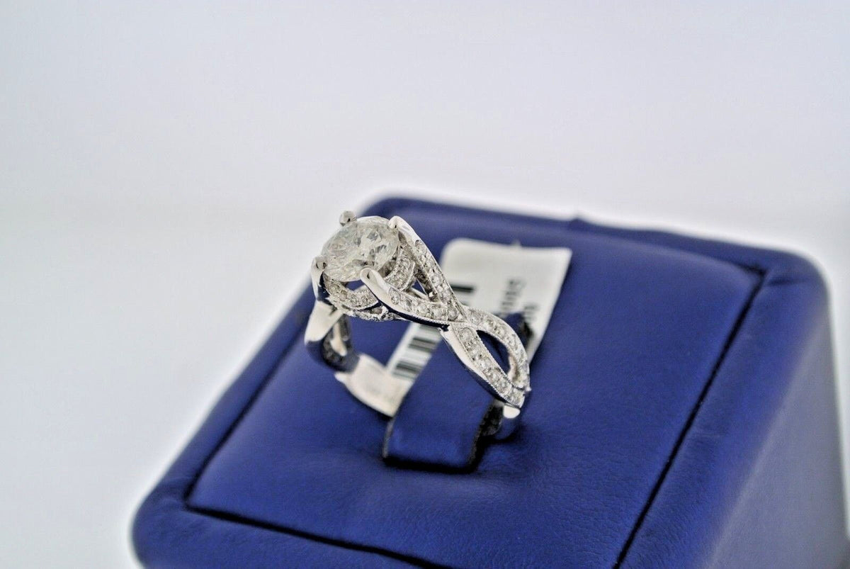 14k White Gold 2.50 CT Diamond Engagement Ring, Size 6.25, 4.6gm